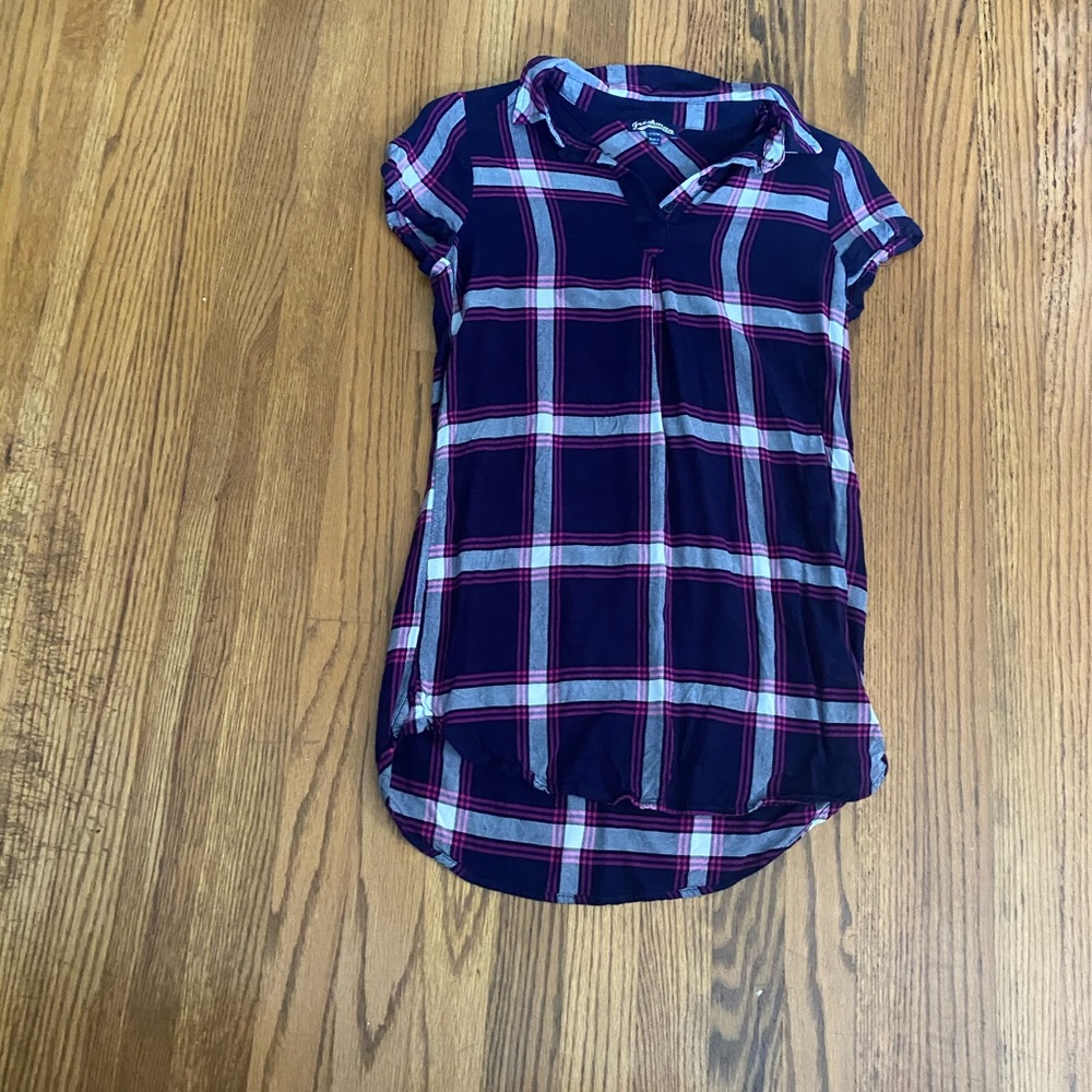 Freshman girls plaid collar dress